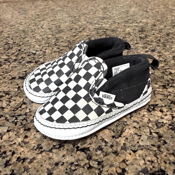 Vans Slip On Baby Shoes Size 3 Infant Black & White Checkerboard Classic - Picture 1 of 6